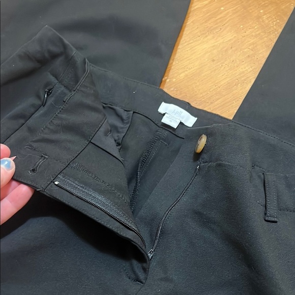 J. Jill Black Wide Leg Mid-Rise Dress Pants Size 12 Career Staple Minimalist - Picture 7 of 13